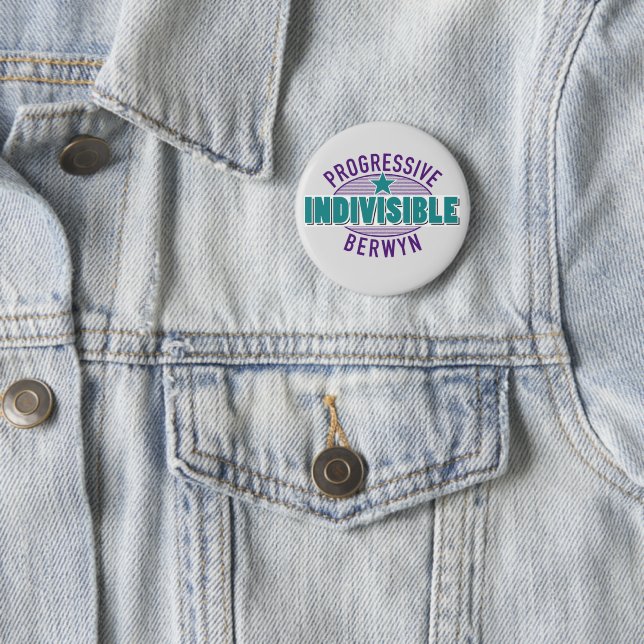 Badge Rond 5 Cm Bouton gris clair de taille moyenne PIB (En situation)
