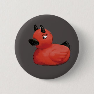 Badge Rond 5 Cm Bouton gris de canard de diable