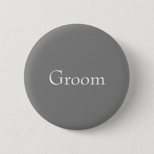 Badge Rond 5 Cm Bouton gris de marié (Devant)