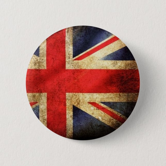 Badge Rond 5 Cm Bouton Grunge British Flag (Devant)