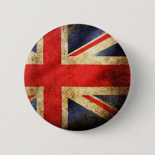 Badge Rond 5 Cm Bouton Grunge British Flag
