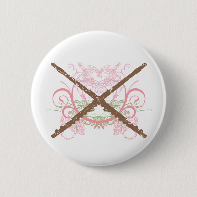 Badge Rond 5 Cm Bouton grunge de cannelure (Devant)
