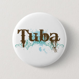 Badge Rond 5 Cm Bouton grunge de musique de tuba frais