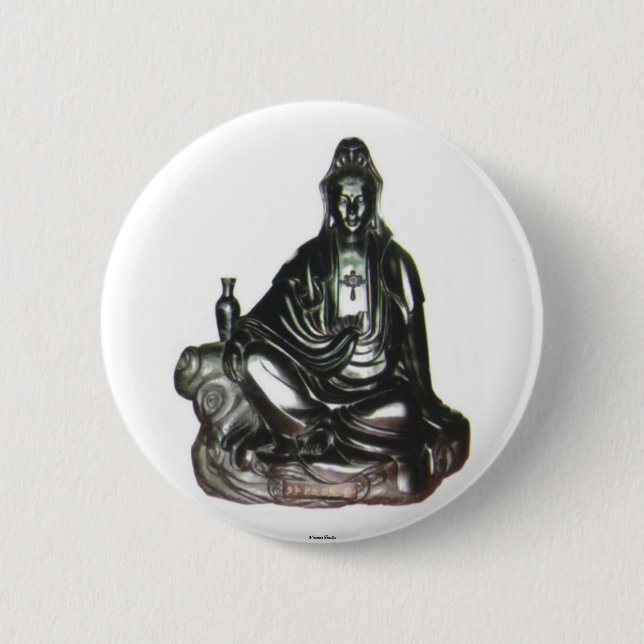 Badge Rond 5 Cm Bouton Guan Yin (Devant)