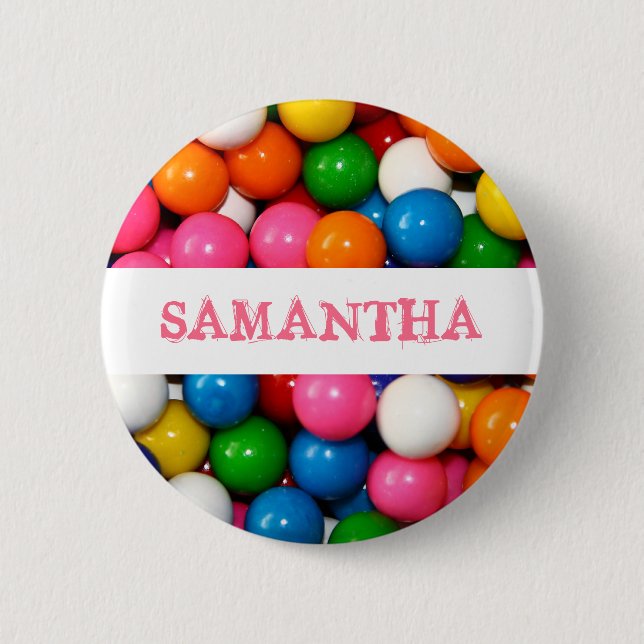 Badge Rond 5 Cm Bouton Gumballs de nom (Devant)