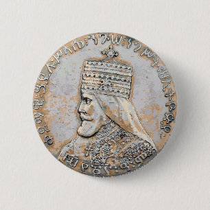 Badge Rond 5 Cm Bouton Haile Selassie