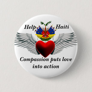Badge Rond 5 Cm Bouton Haïti dans le besoin_