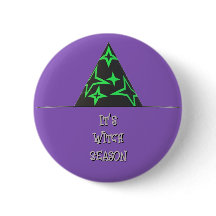 Bouton Halloween Casquette sorcier