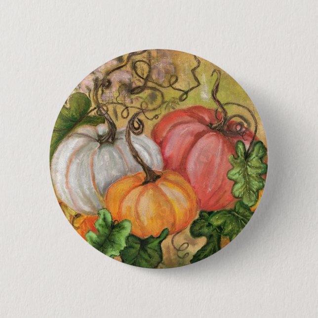 Badge Rond 5 Cm Bouton Halloween citrouille (Devant)