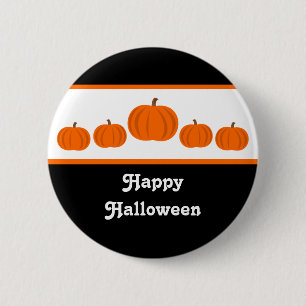 Badge Rond 5 Cm Bouton Halloween de ligne citrouille