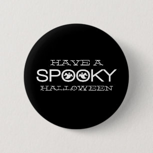 Badge Rond 5 Cm Bouton Halloween de typographie éffrayante