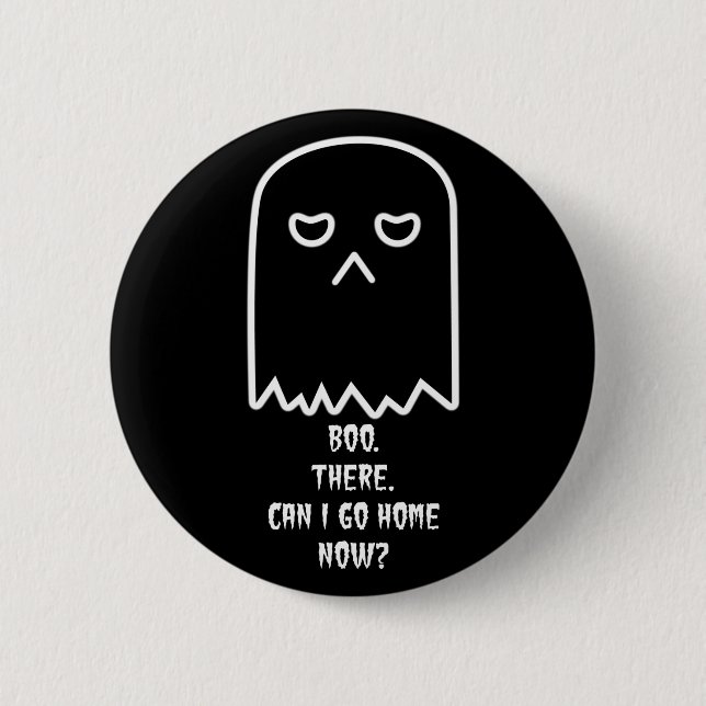 Badge Rond 5 Cm Bouton Halloween Ghost Grumpy (Devant)