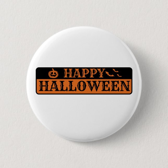 Badge Rond 5 Cm Bouton Halloween heureux (Devant)