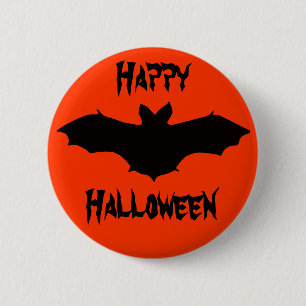 Badge Rond 5 Cm Bouton Halloween noir chauve