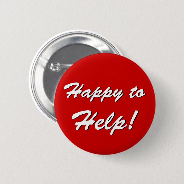 Badge Rond 5 Cm Bouton Happy to Help (Devant & derrière)
