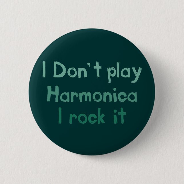 Badge Rond 5 Cm Bouton Harmonica Rock It (Devant)