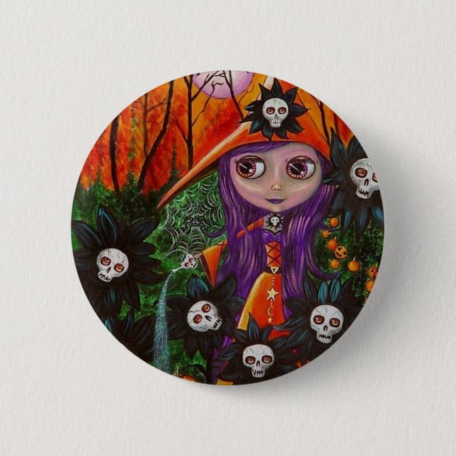 Badge Rond 5 Cm Bouton Haunted Garden Halloween (Devant)
