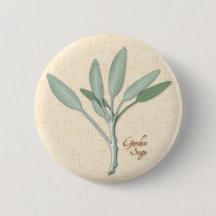 Badge Rond 5 Cm Bouton Herbe Sage Garden