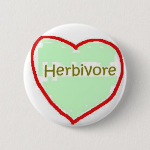 Badge Rond 5 Cm Bouton herbivore de coeur