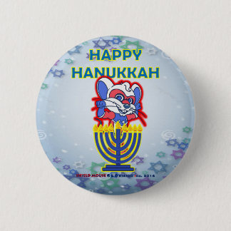 Badge Rond 5 Cm Bouton heureux 2016 de Hanoukka de SOURIS de