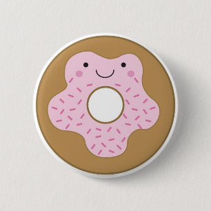Badge Rond 5 Cm Bouton heureux de beignet