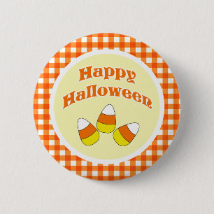 Badge Rond 5 Cm Bouton heureux de bonbons au maïs à Halloween