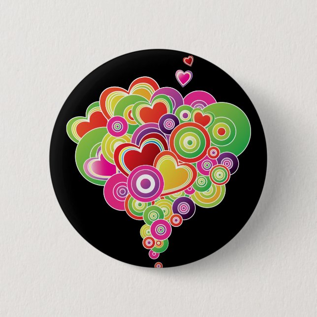Badge Rond 5 Cm Bouton heureux de conception (Devant)