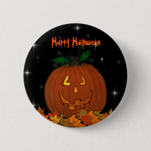 Badge Rond 5 Cm Bouton heureux de Jack-o'-lantern Halloween