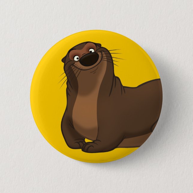 Badge Rond 5 Cm Bouton heureux de loutre (Devant)