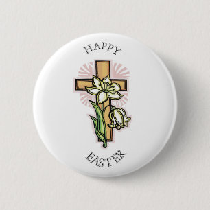 Badge Rond 5 Cm Bouton heureux de Pâques !