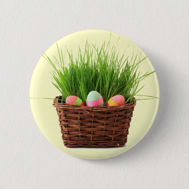 Badge Rond 5 Cm Bouton heureux de Pâques (Devant)
