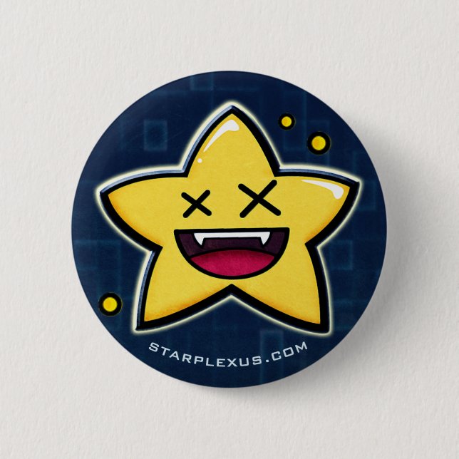 Badge Rond 5 Cm bouton heureux de starplexus (Devant)