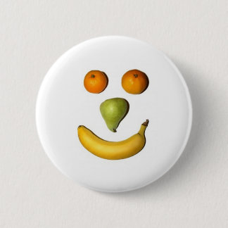 Badge Rond 5 Cm Bouton heureux de visage de fruit