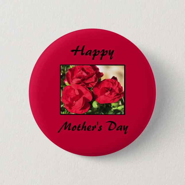 Badge Rond 5 Cm Bouton heureux du jour de mère (Devant)