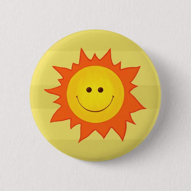 Badge Rond 5 Cm Bouton heureux du soleil (Devant)