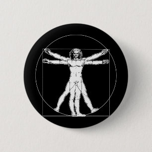 Badge Rond 5 Cm Bouton Homme Da Vinci Vitruvian