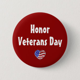 Badge Rond 5 Cm Bouton Honor Veterans Day
