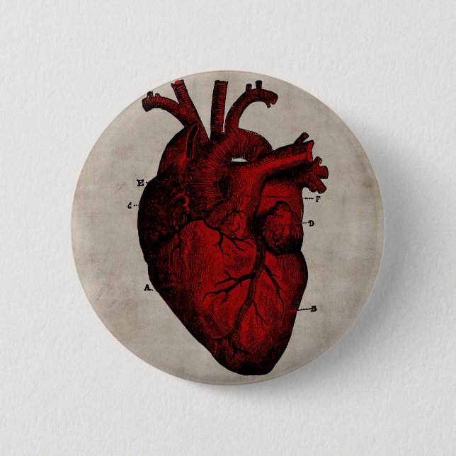 Badge Rond 5 Cm Bouton humain de coeur (Devant)