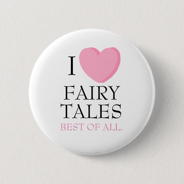 Badge Rond 5 Cm Bouton I Heart Fairy Tales (Devant)