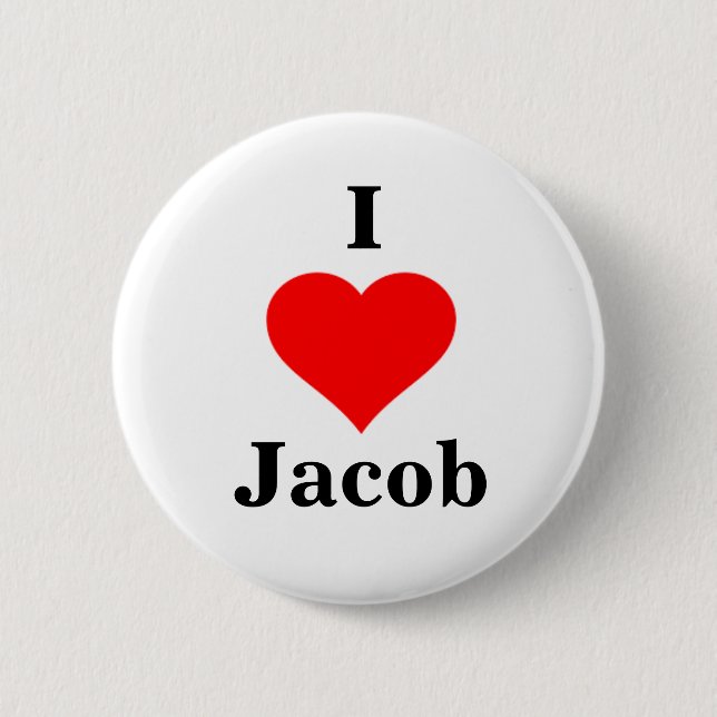 Badge Rond 5 Cm Bouton I Heart Jacob (Devant)