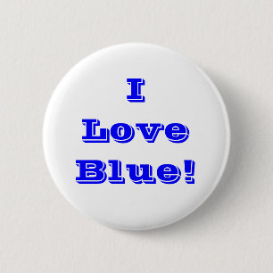 Badge Rond 5 Cm Bouton I Love Blue