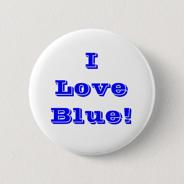 Badge Rond 5 Cm Bouton I Love Blue (Devant)