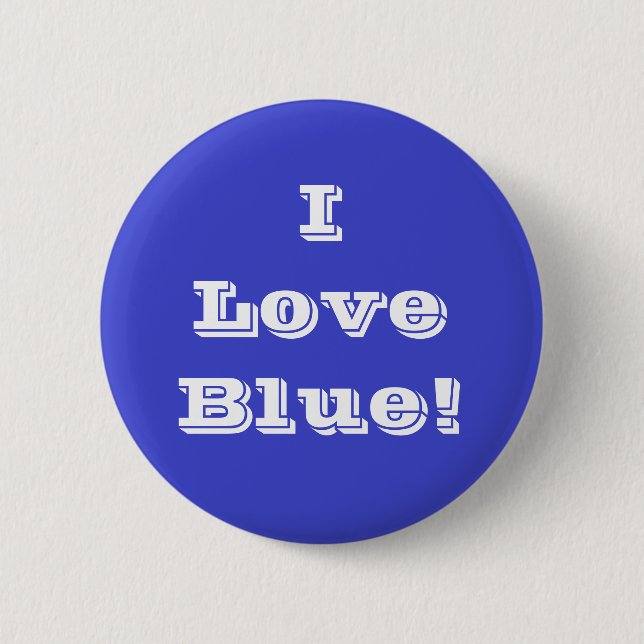 Badge Rond 5 Cm Bouton I Love Blue (Devant)