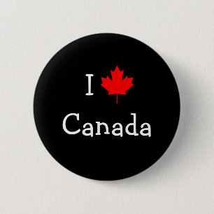 Badge Rond 5 Cm Bouton I Love Canada