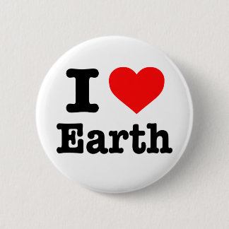 Badge Rond 5 Cm Bouton "I love Earth"