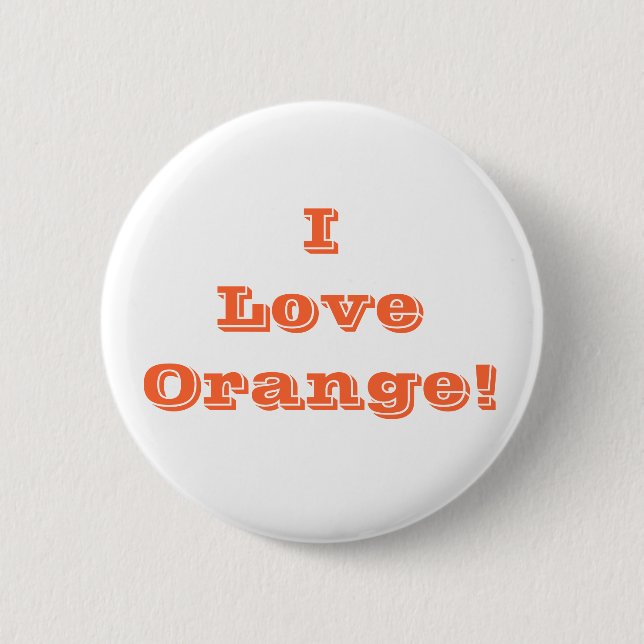 Badge Rond 5 Cm Bouton I Love Orange (Devant)