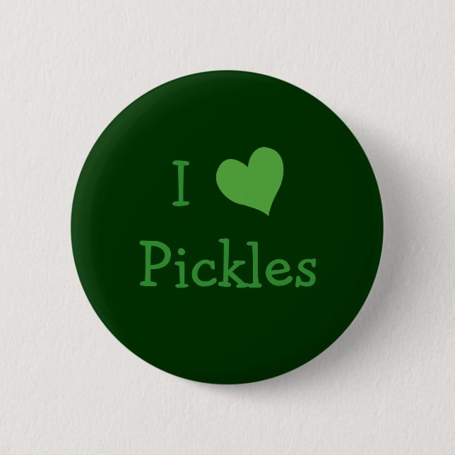 Badge Rond 5 Cm Bouton I Love Pickles (Devant)