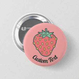 Badge Rond 5 Cm Bouton Icône fraise
