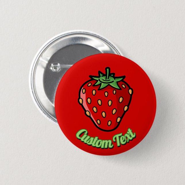 Badge Rond 5 Cm Bouton Icône fraise (Devant & derrière)