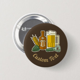Badge Rond 5 Cm Bouton Icônes de bière